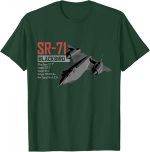 American Reconnaissance Aircraft SR71 Blackbird T-Shirt - T-Shirt | Forest