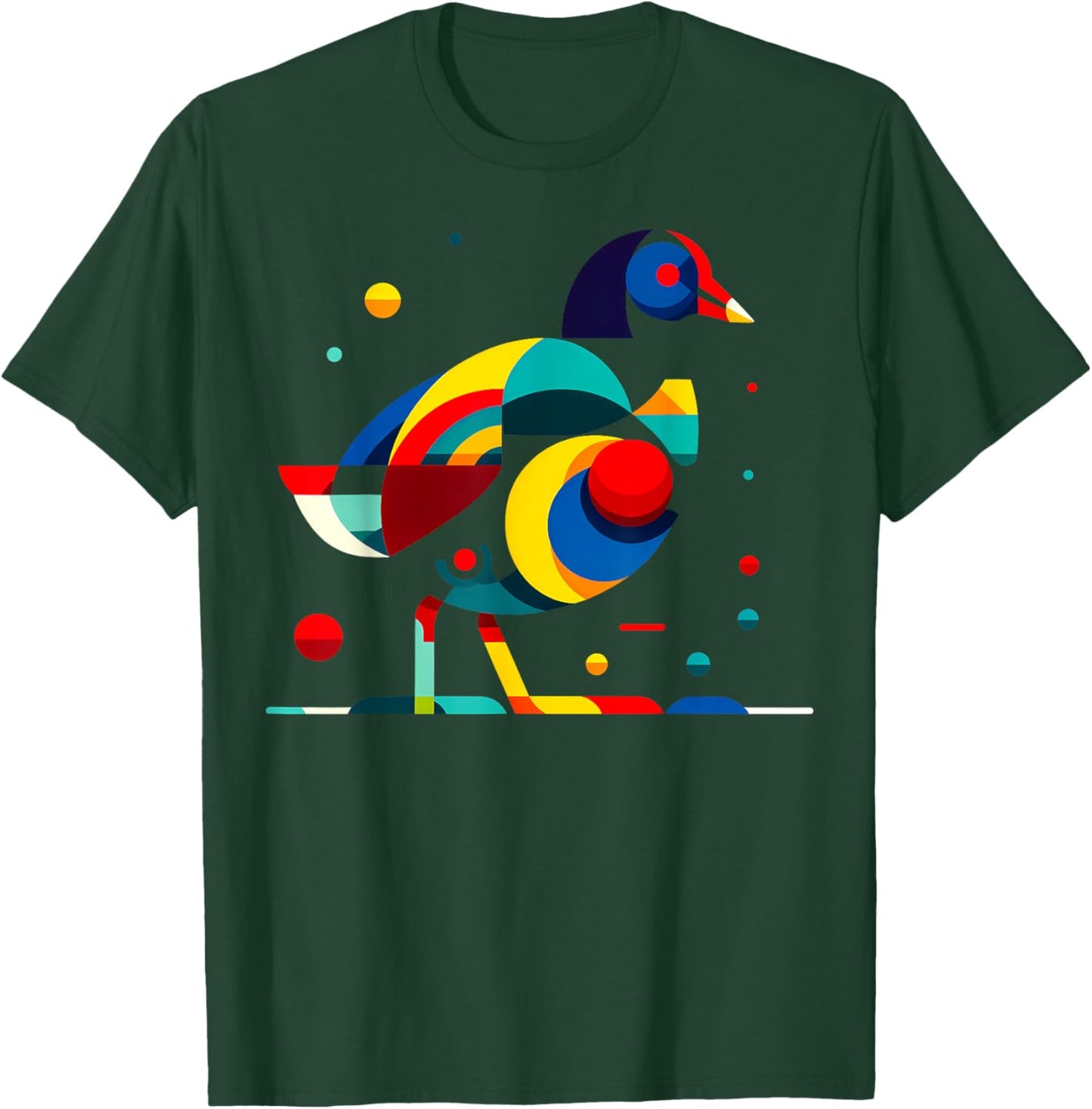 Geometric Minimalism Modern Illustration Moorhen Bird Art T-Shirt - T-Shirt | Forest