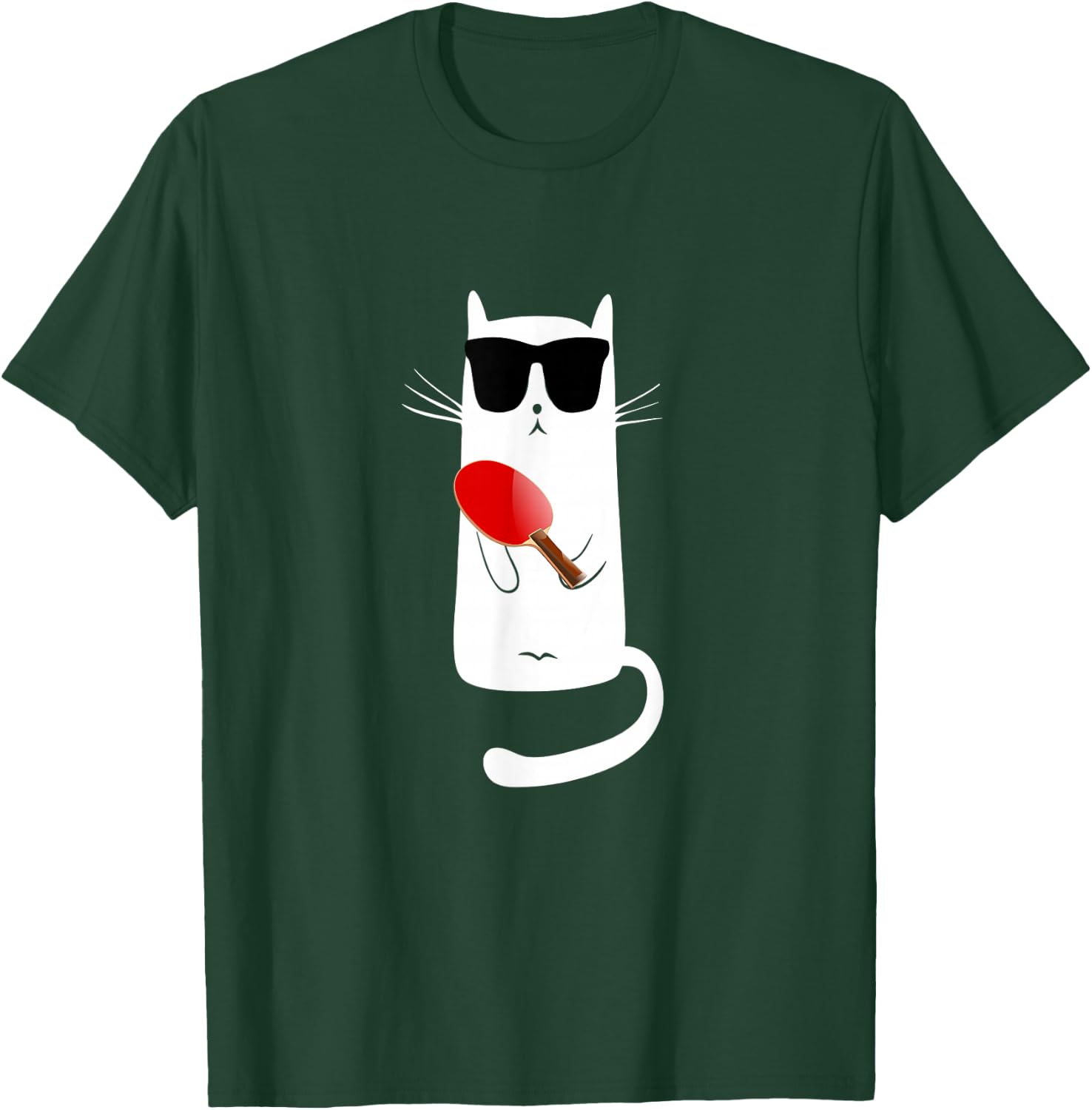 Funny Cat Wearing Sunglasses Playing Ping Pong T-Shirt - T-Shirt | Forest