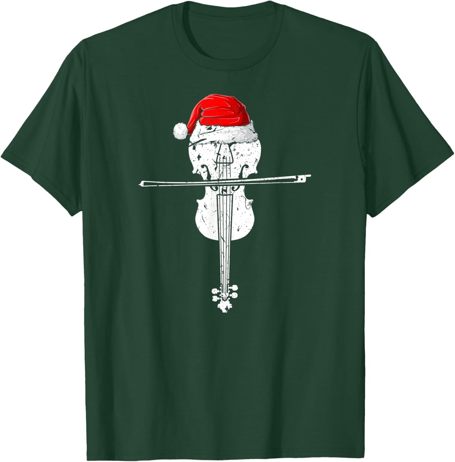 Violin Santa Hat Christmas Xmas T-Shirt - T-Shirt | Forest