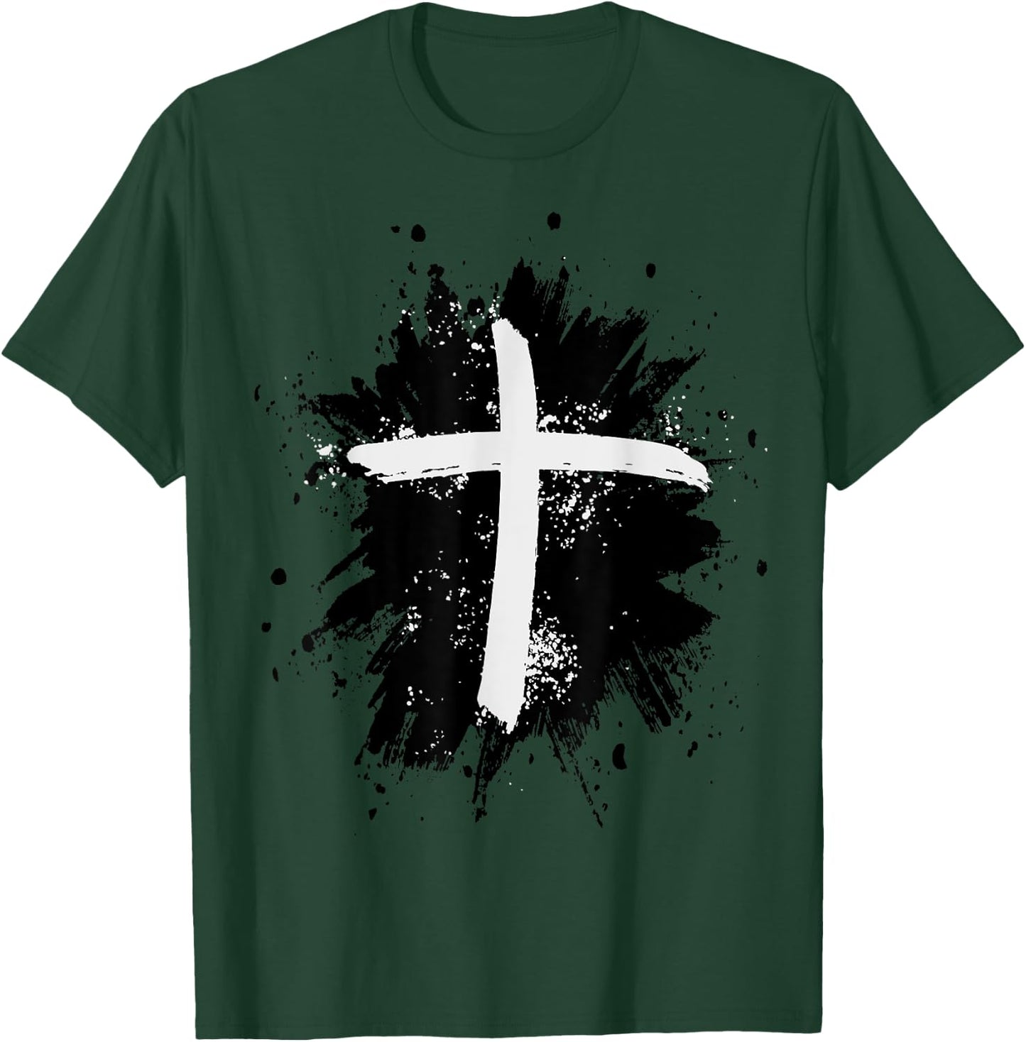 Black and White Jesus Cross Religion Sign T-Shirt - T-Shirt | Forest