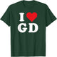 I Love GD Initials I Heart G.D. First Last Name G D T-Shirt - T-Shirt | Forest