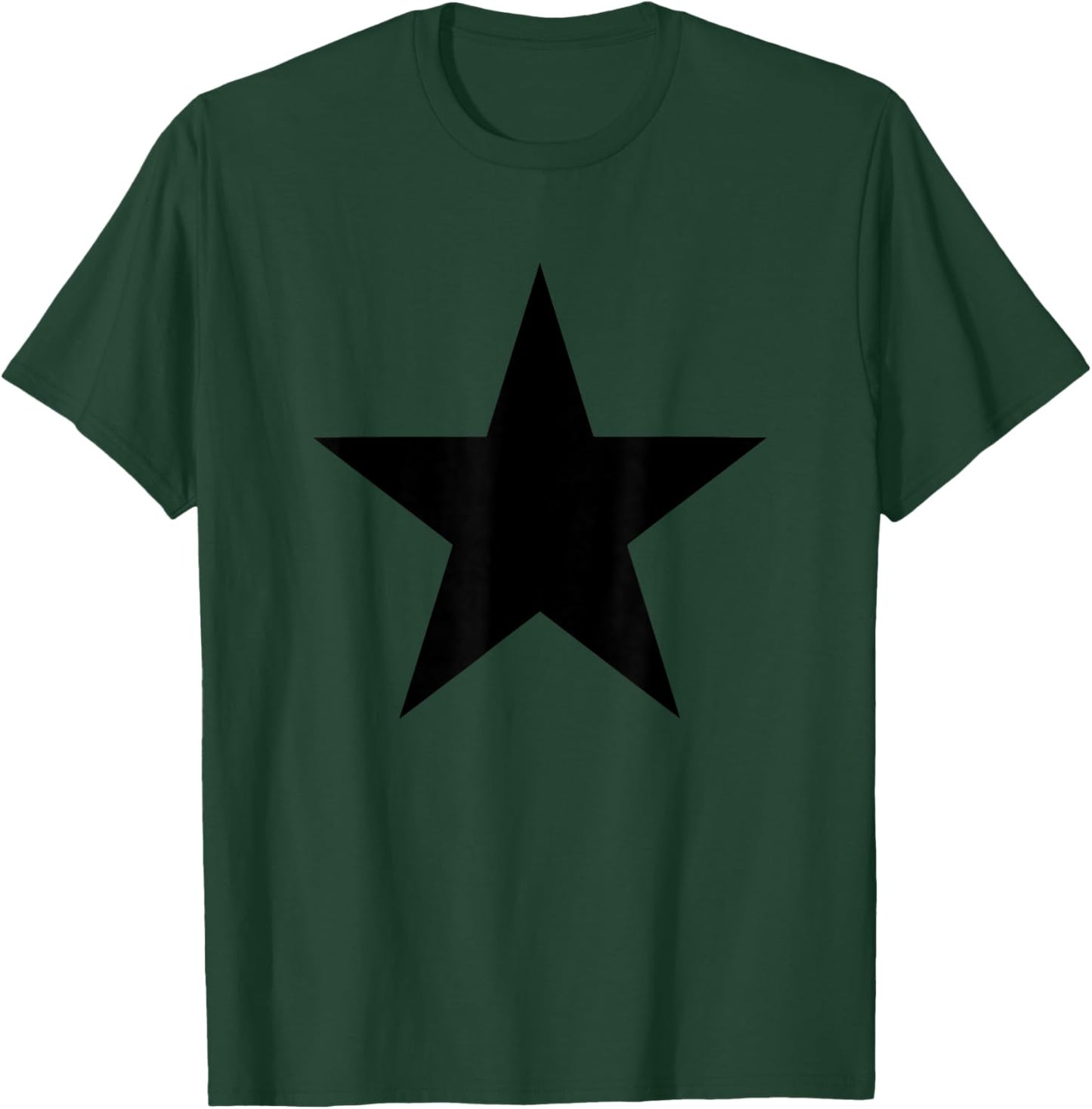 Plain Black Star Print - Plain Black Star , Blue, S T-Shirt - T-Shirt | Forest
