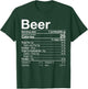 Beer Nutrition Facts Thanksgiving Gifts Drinking Costume T-Shirt - T-Shirt | Forest