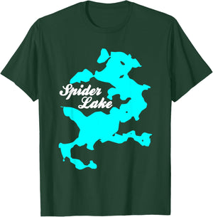 Minimalist Spider Lake - Michigan T-Shirt - T-Shirt | Forest