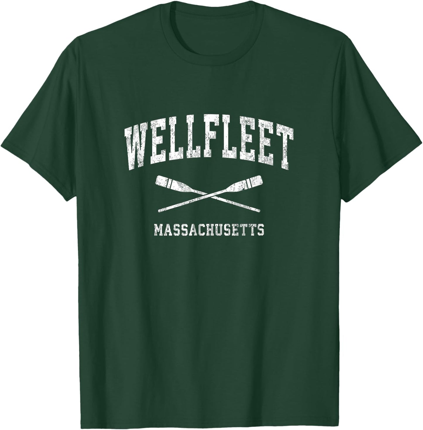 Wellfleet Massachusetts Vintage Nautical Paddles Sports Oars T-Shirt - T-Shirt | Forest