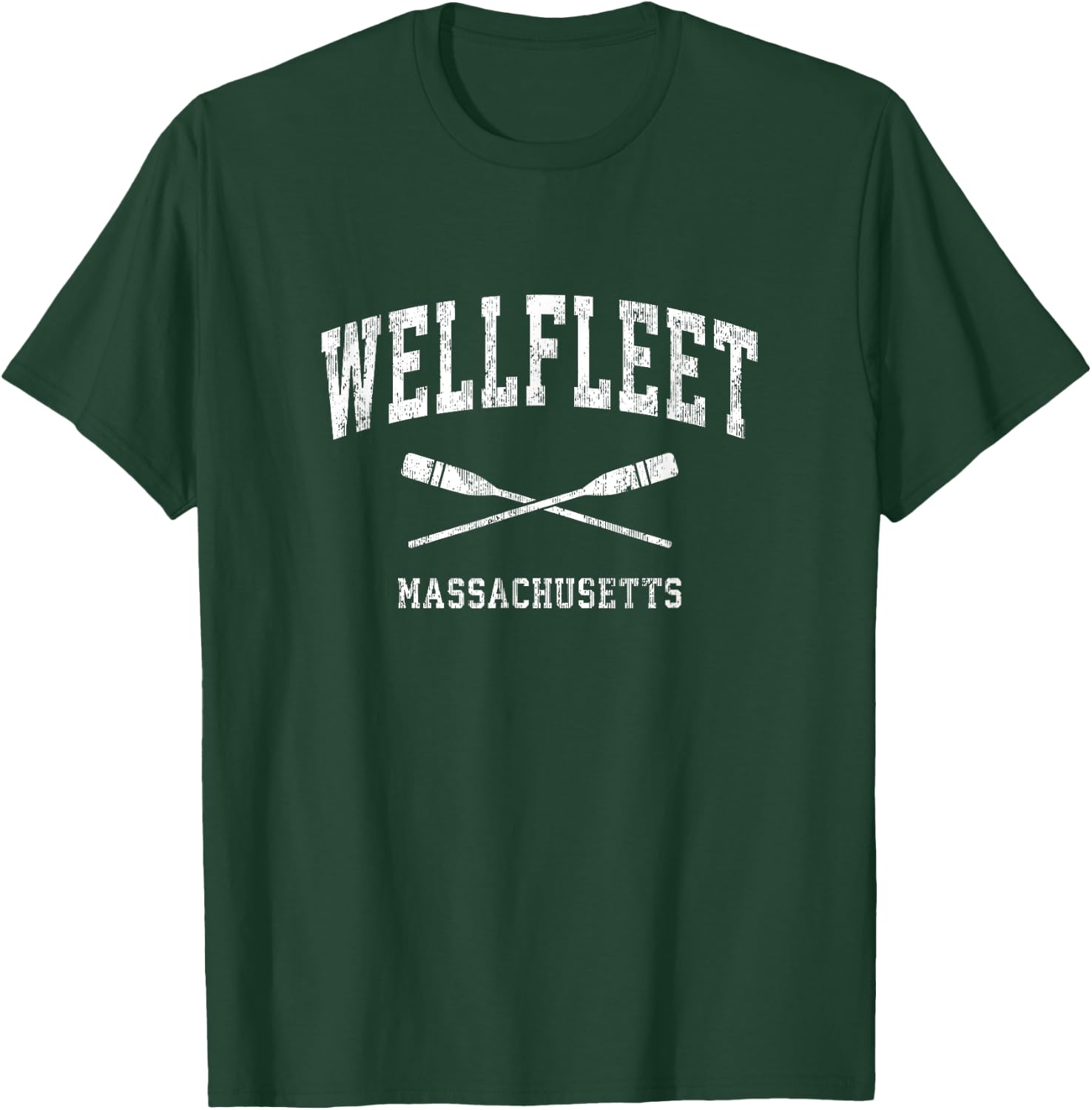 Wellfleet Massachusetts Vintage Nautical Paddles Sports Oars T-Shirt - T-Shirt | Forest