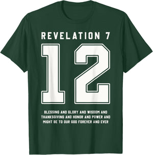Revelation 7:12 Bible Verse Team Sports Jersey Christian T-Shirt - T-Shirt | Forest