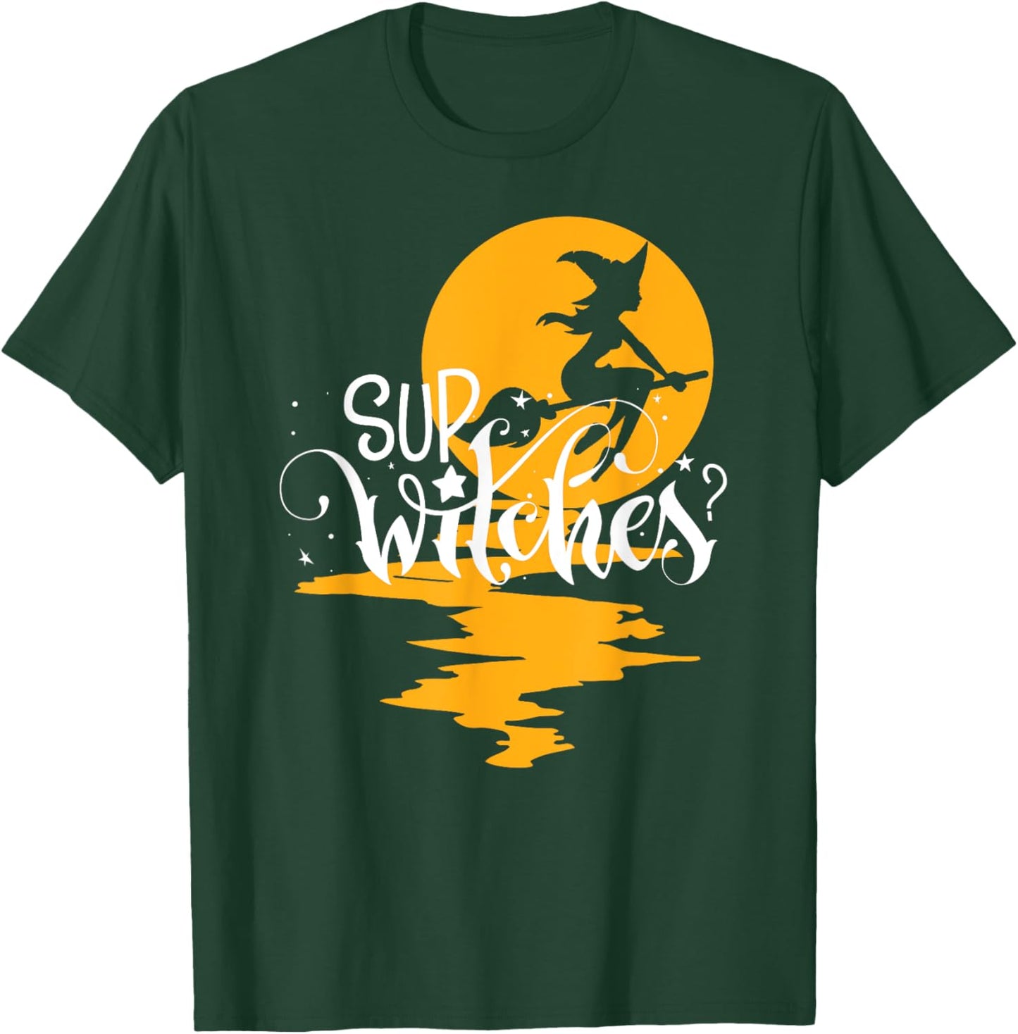 Sup Witches Funny Witch Retro Halloween Cute Spooky Witchy T-Shirt - T-Shirt | Forest