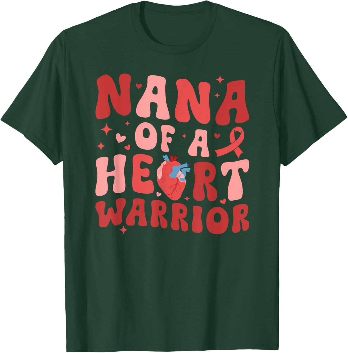 Nana Of A CHD Warrior Nana Congenital Heart Disease Nana T-Shirt - T-Shirt | Forest