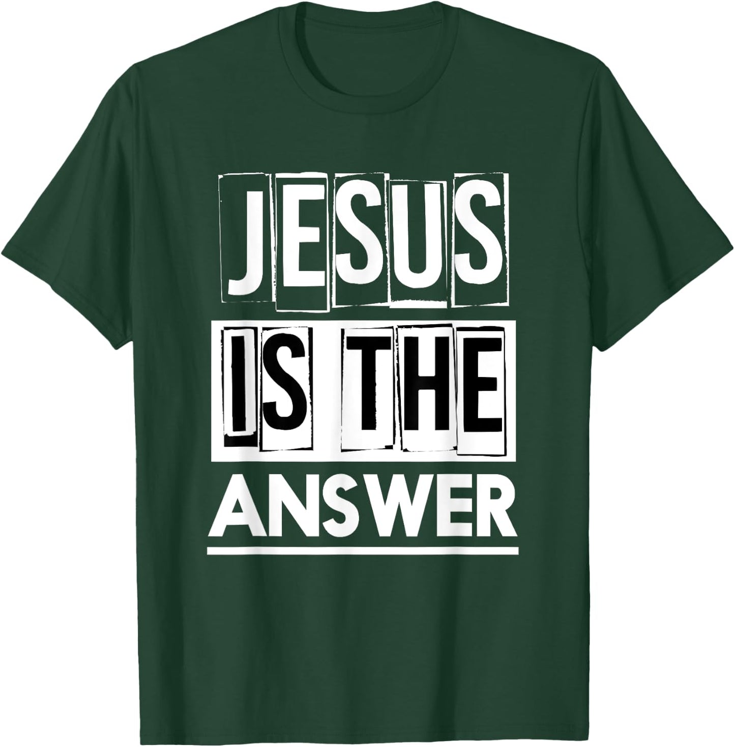 Jesus Quotes Jesus Is The Answer - Men's Black Small Classic Fit Short Sleeve T-Shirt - T-Shirt | Forest