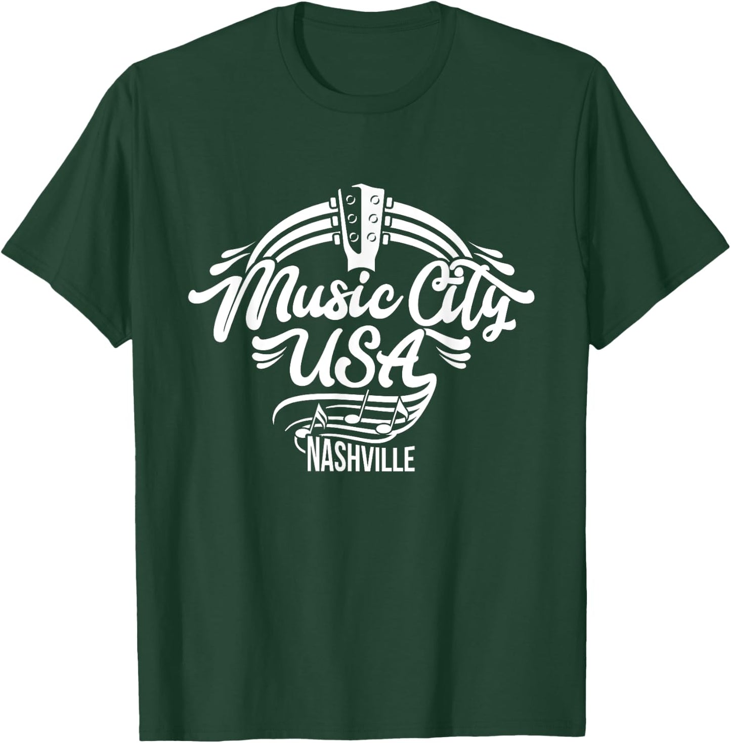 Music City USA Nashville | Retro T-Shirt - T-Shirt | Forest
