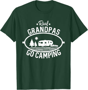 Real Grandpas Go Camping 5th Wheel Camper RV Vacation Gift T-Shirt - T-Shirt | Forest
