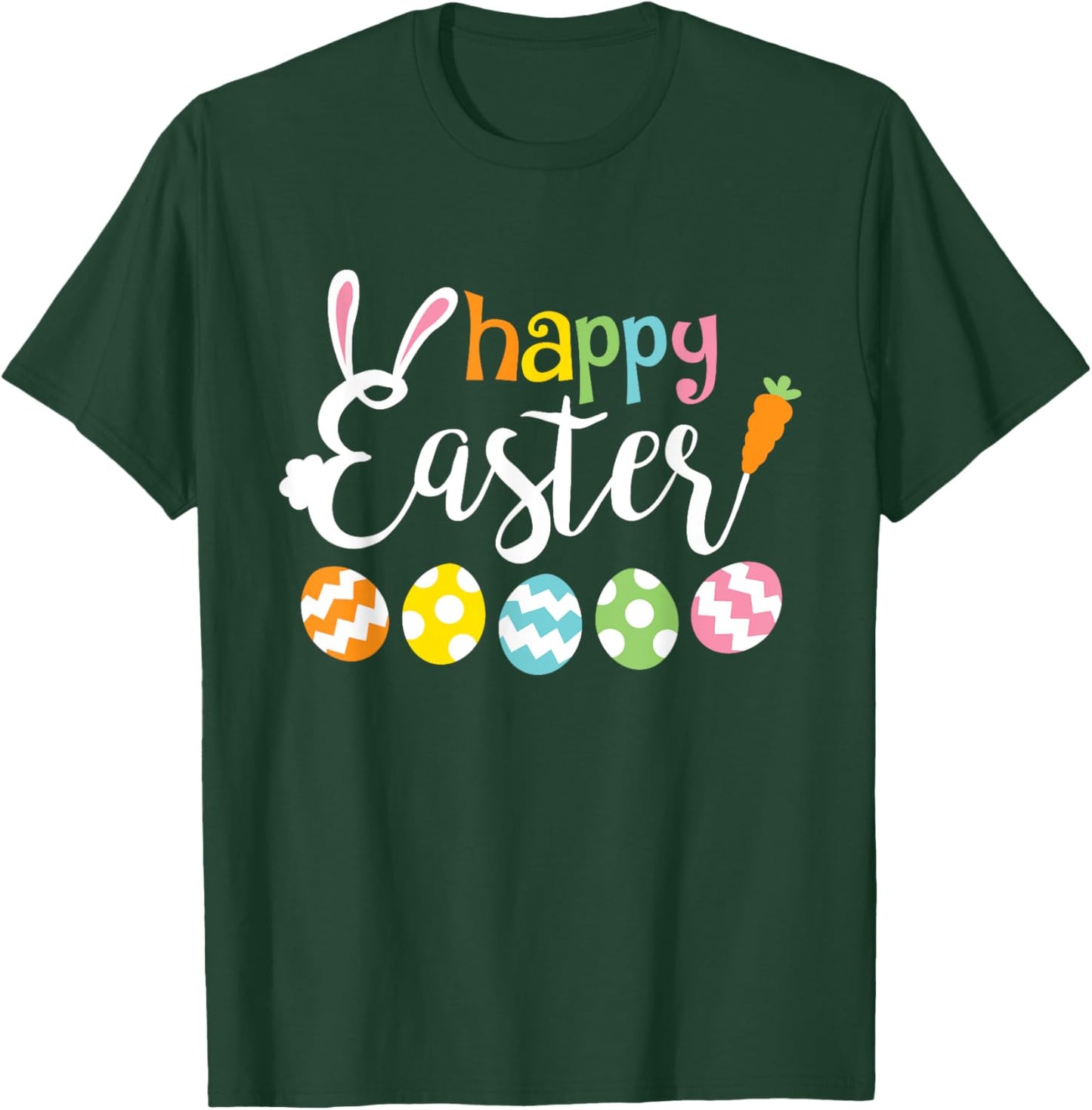 Happy Easter Bunny Rabbit Face Funny Easter Day Women Girls T-Shirt - T-Shirt | Forest