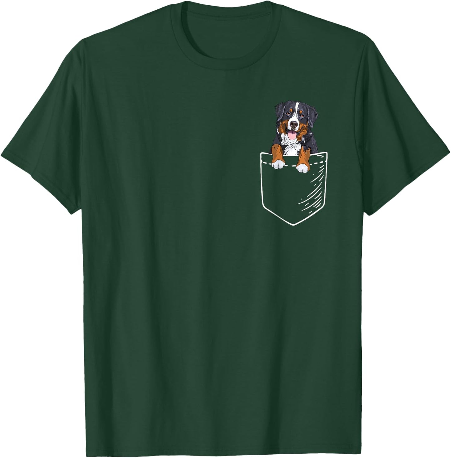 Pocket Bernese Mountain Dog Lover Men Women Kids T-Shirt - T-Shirt | Forest