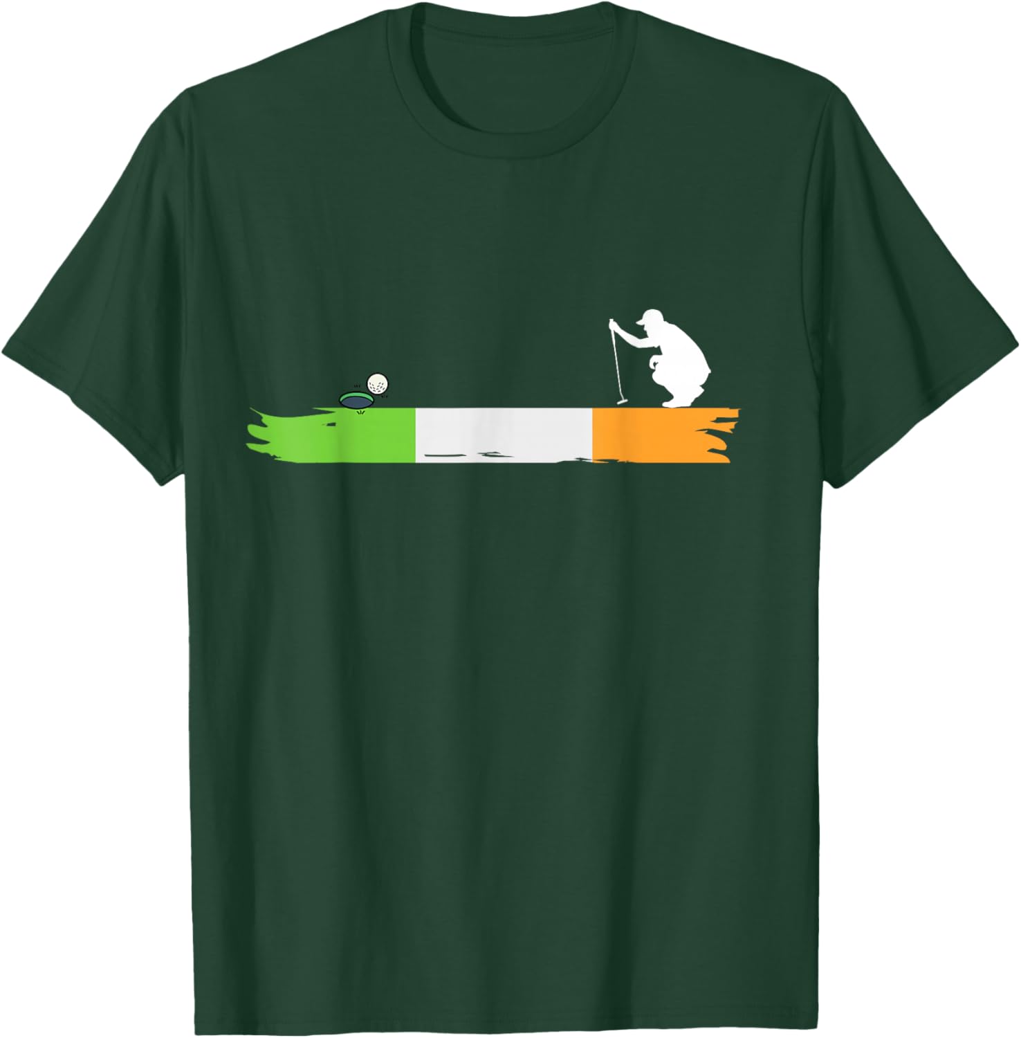 Irish Golf Ireland Flag Golfing T-Shirt - T-Shirt | Forest