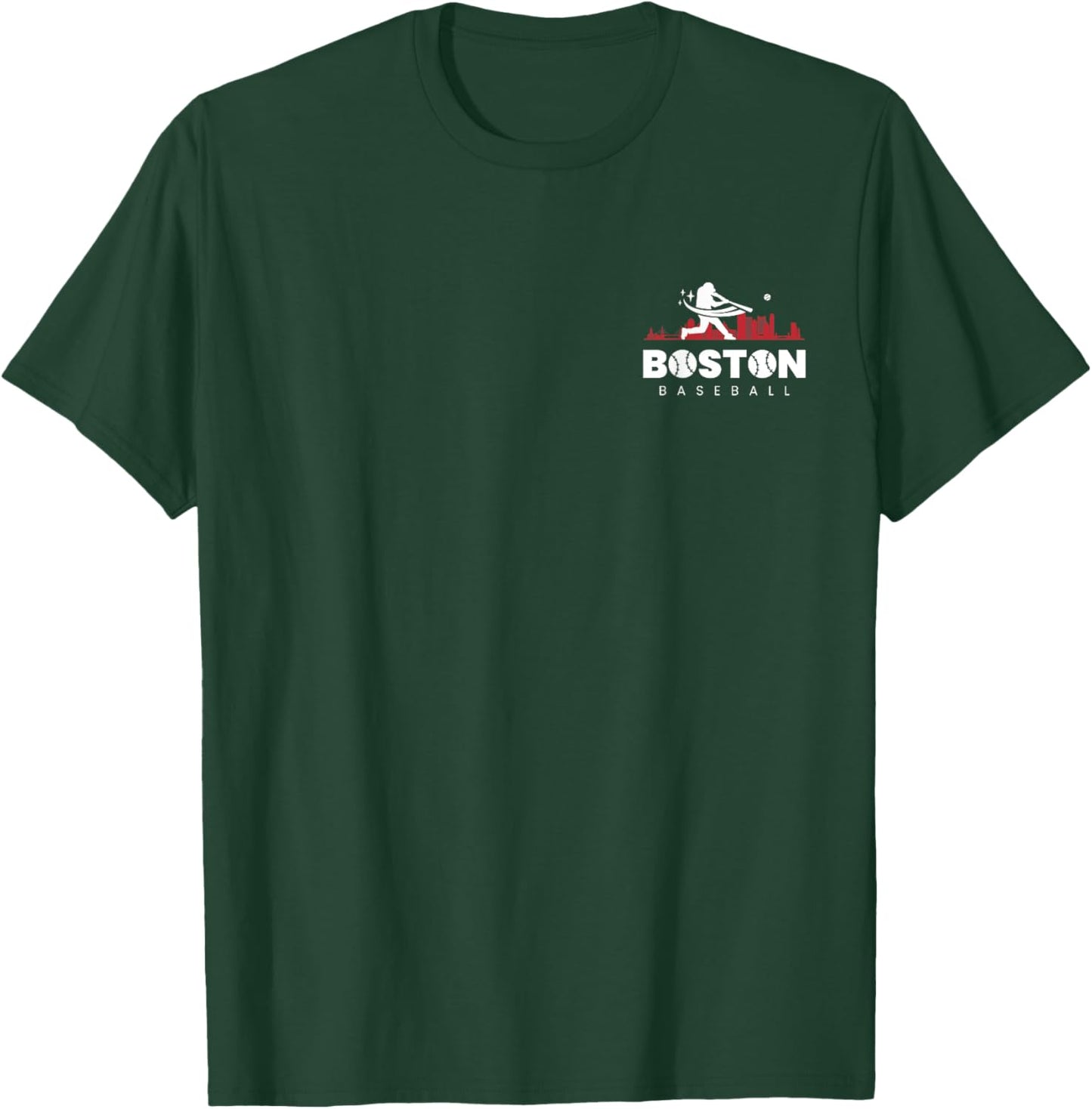 Boston Baseball Vintage Minimalist Retro Baseball Lover T-Shirt - T-Shirt | Forest