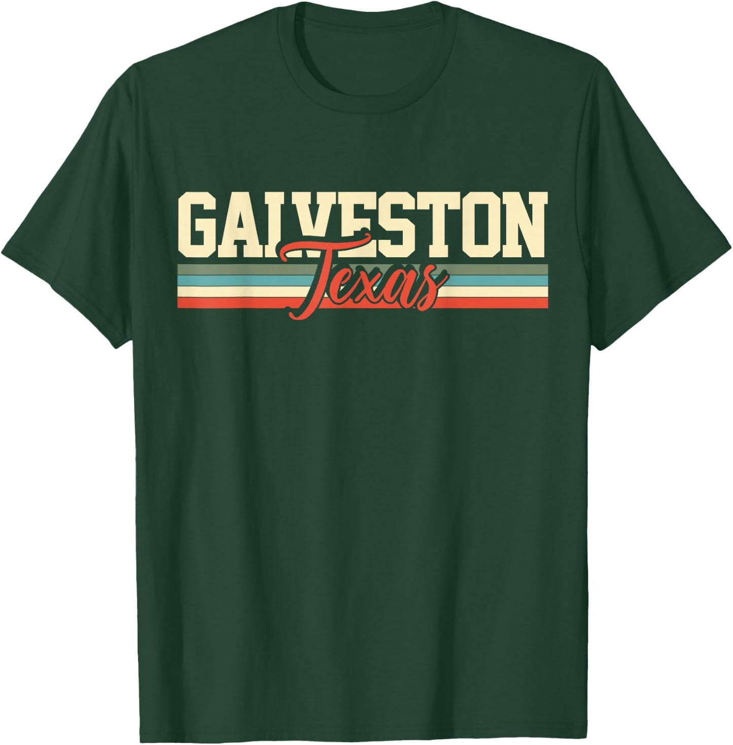 Galveston Texas Retro Vintage T-Shirt - T-Shirt | Forest
