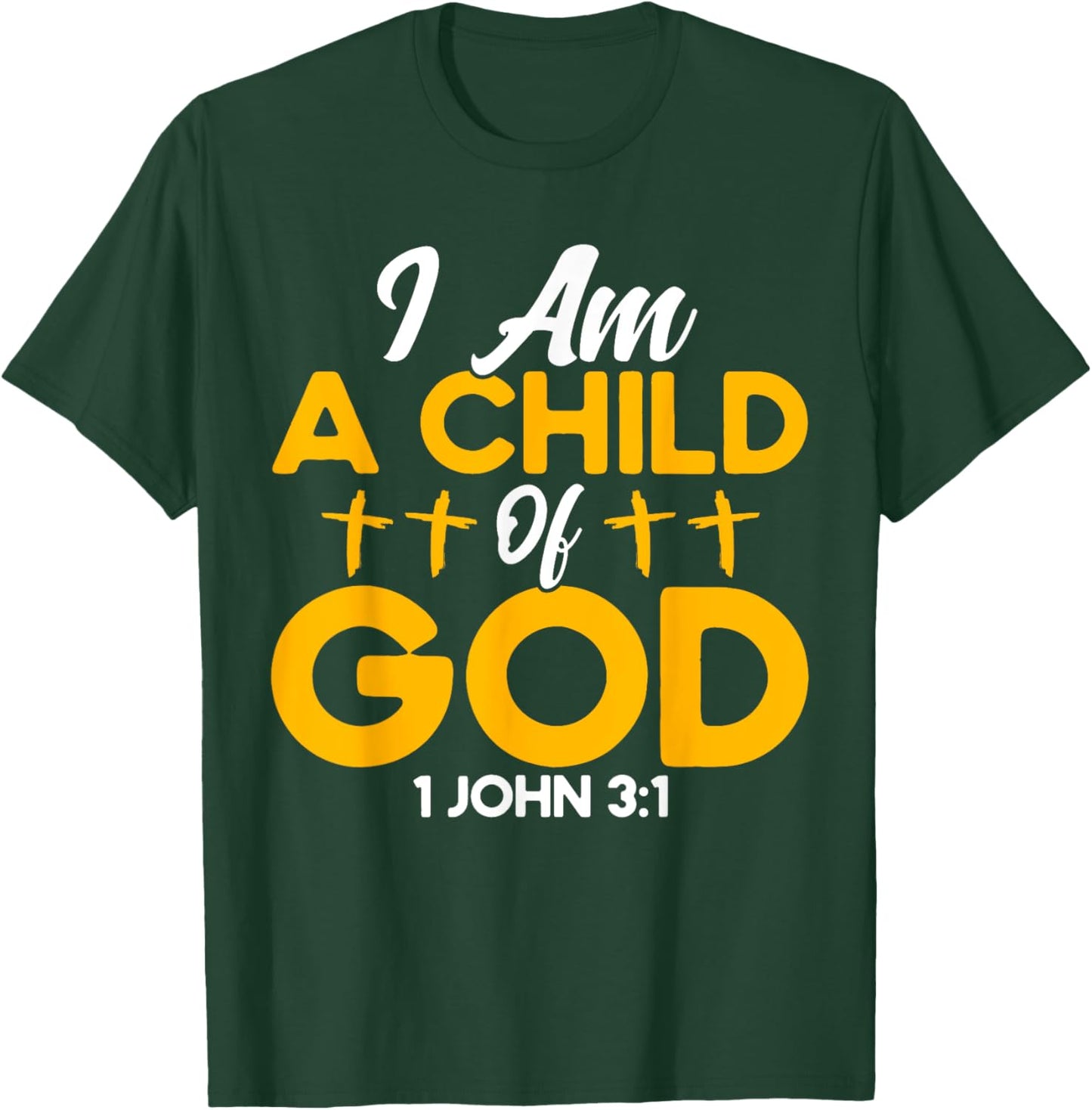Christian Bible Verse John 3:1 Child Of God Cross T-Shirt - T-Shirt | Forest