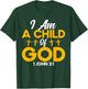 Christian Bible Verse John 3:1 Child Of God Cross T-Shirt - T-Shirt | Forest