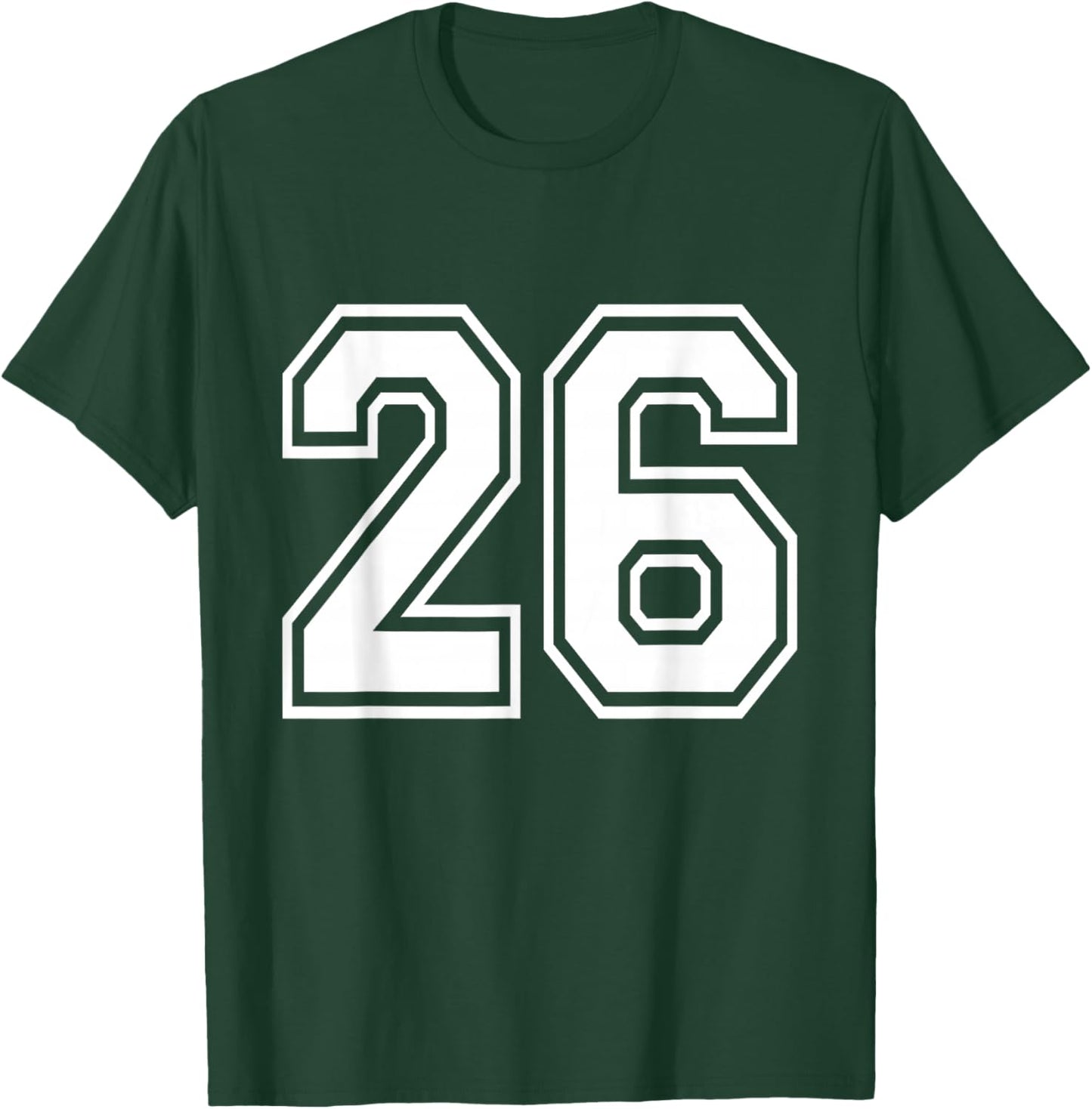 Number 26 Varsity Sports Team Jersey 26th Birthday 26 Years T-Shirt - T-Shirt | Forest