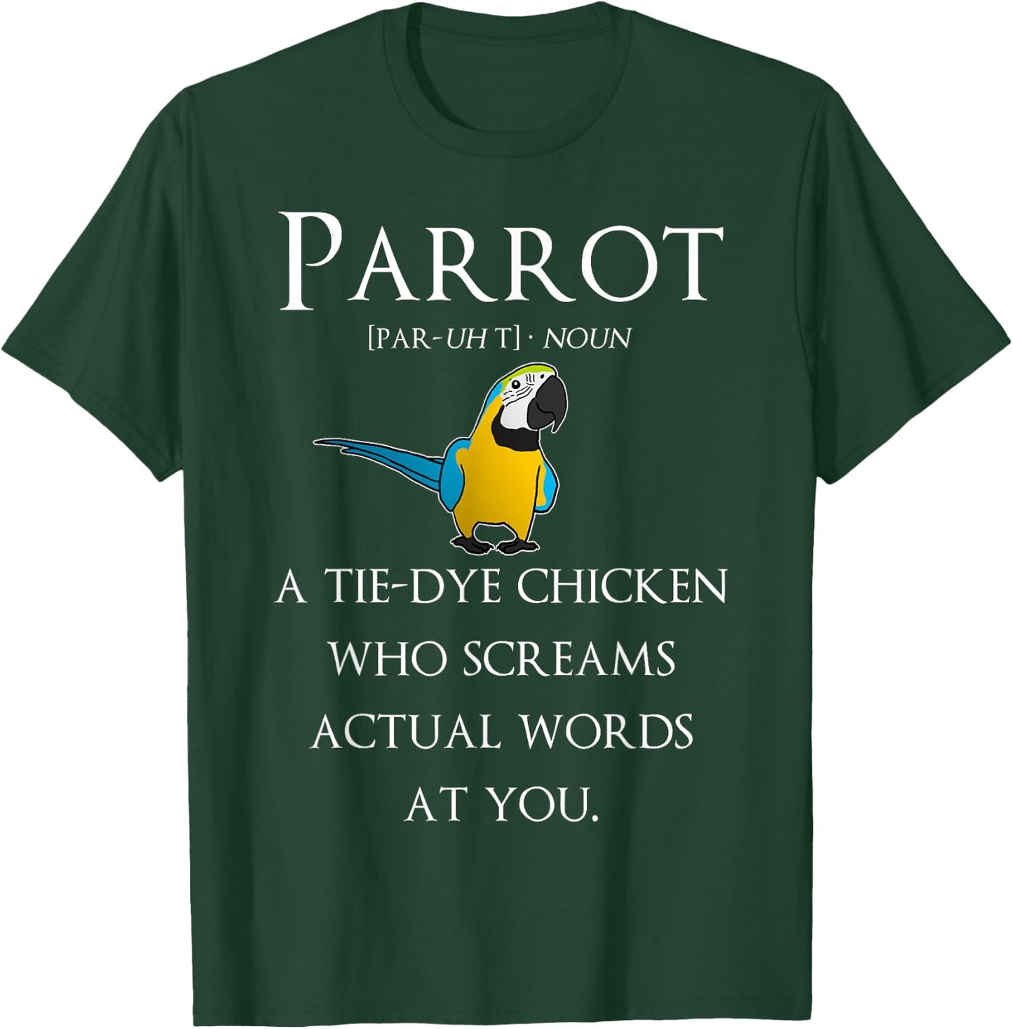 Cool Bird Gifts Funny Pet Parrot Definition Macaw T-Shirt - T-Shirt | Forest