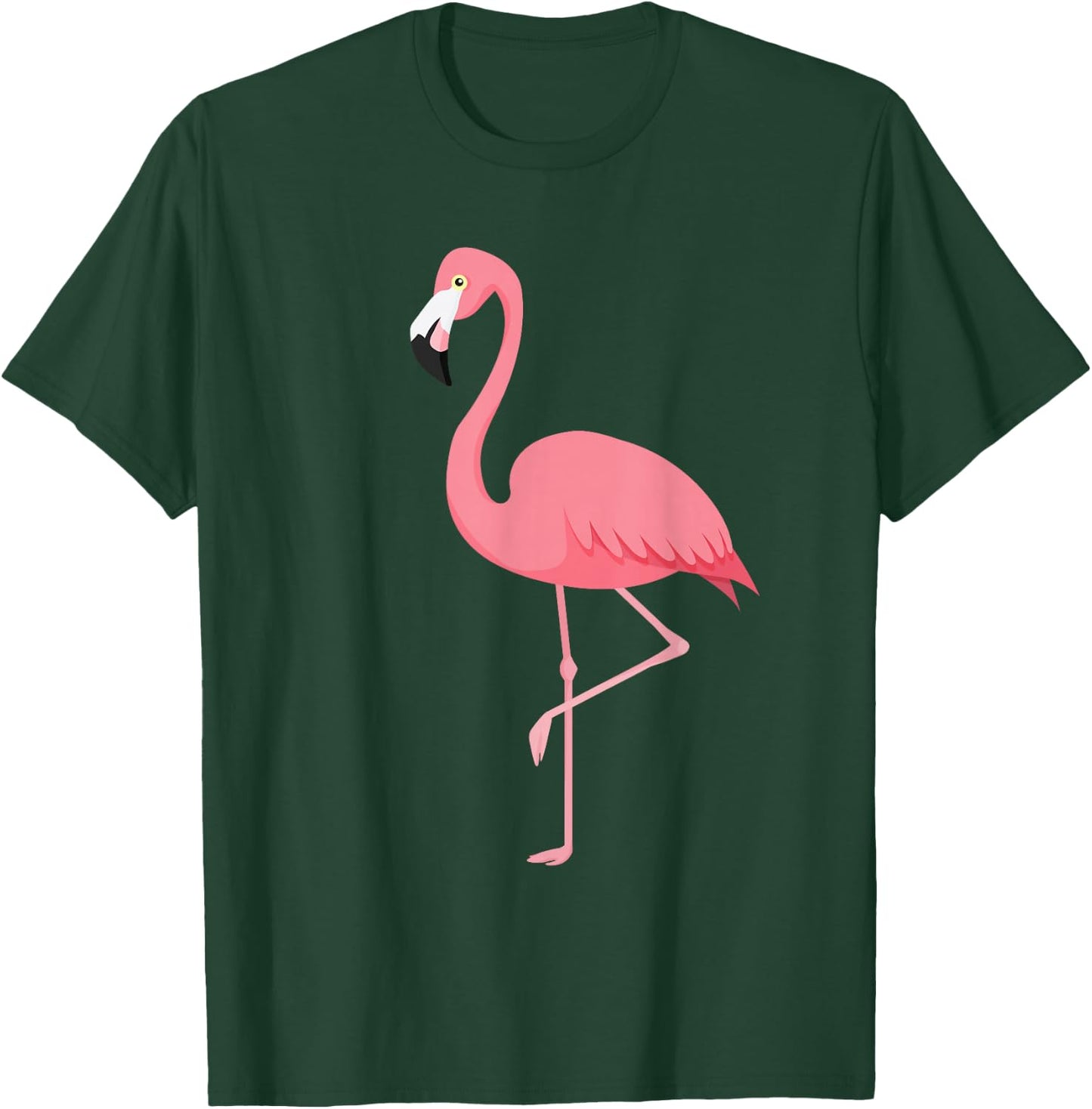Cute Lady Women Pink Flamingo Cartoon Adorable Simple T-Shirt - T-Shirt | Forest