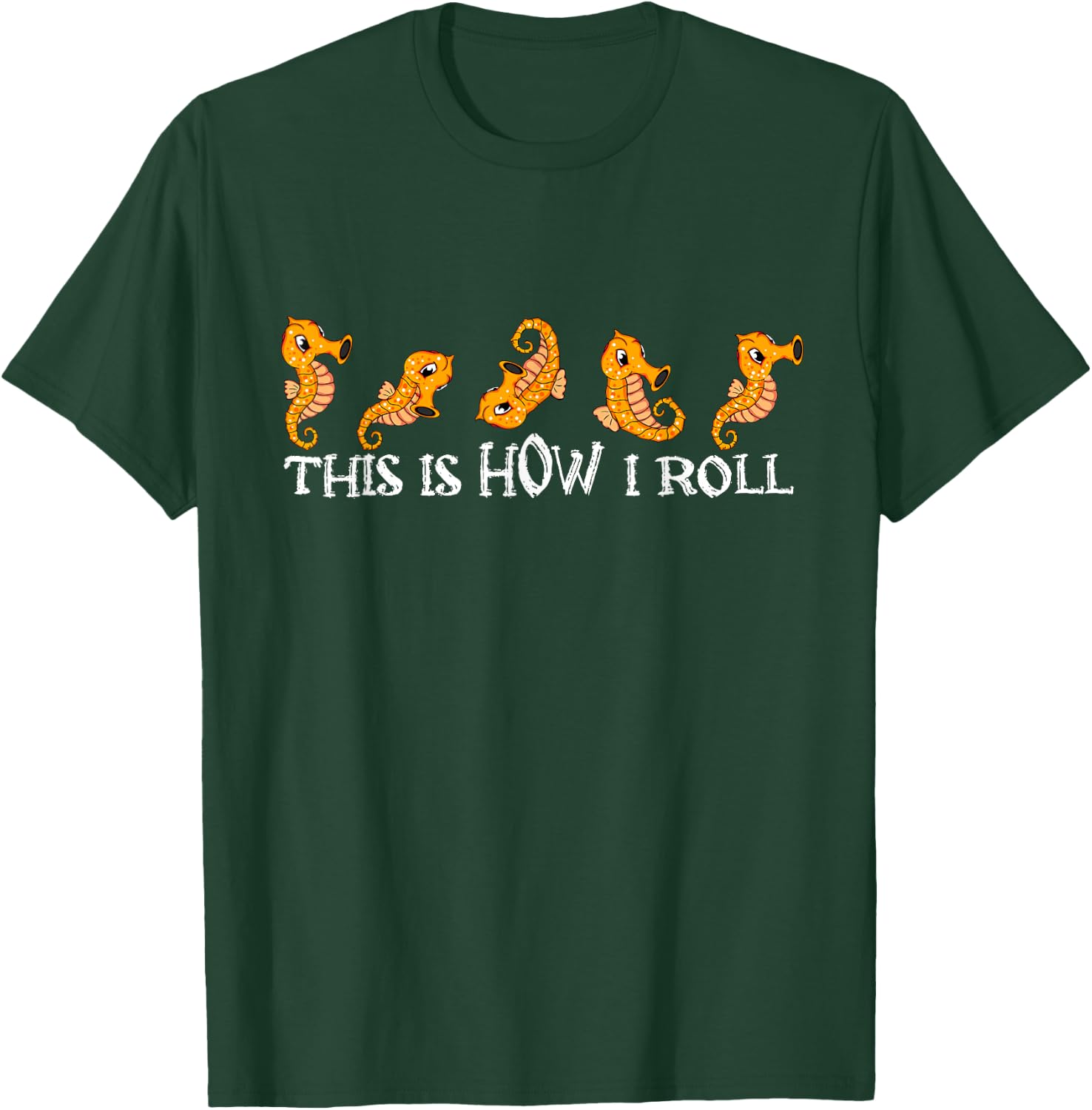 Cute Seahorse Lover Kids How I Roll Seahorse T-Shirt - T-Shirt | Forest