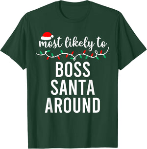 Most Likely to Christmas Shirt Matching Family Pajamas Funny T-Shirt - T-Shirt | Forest
