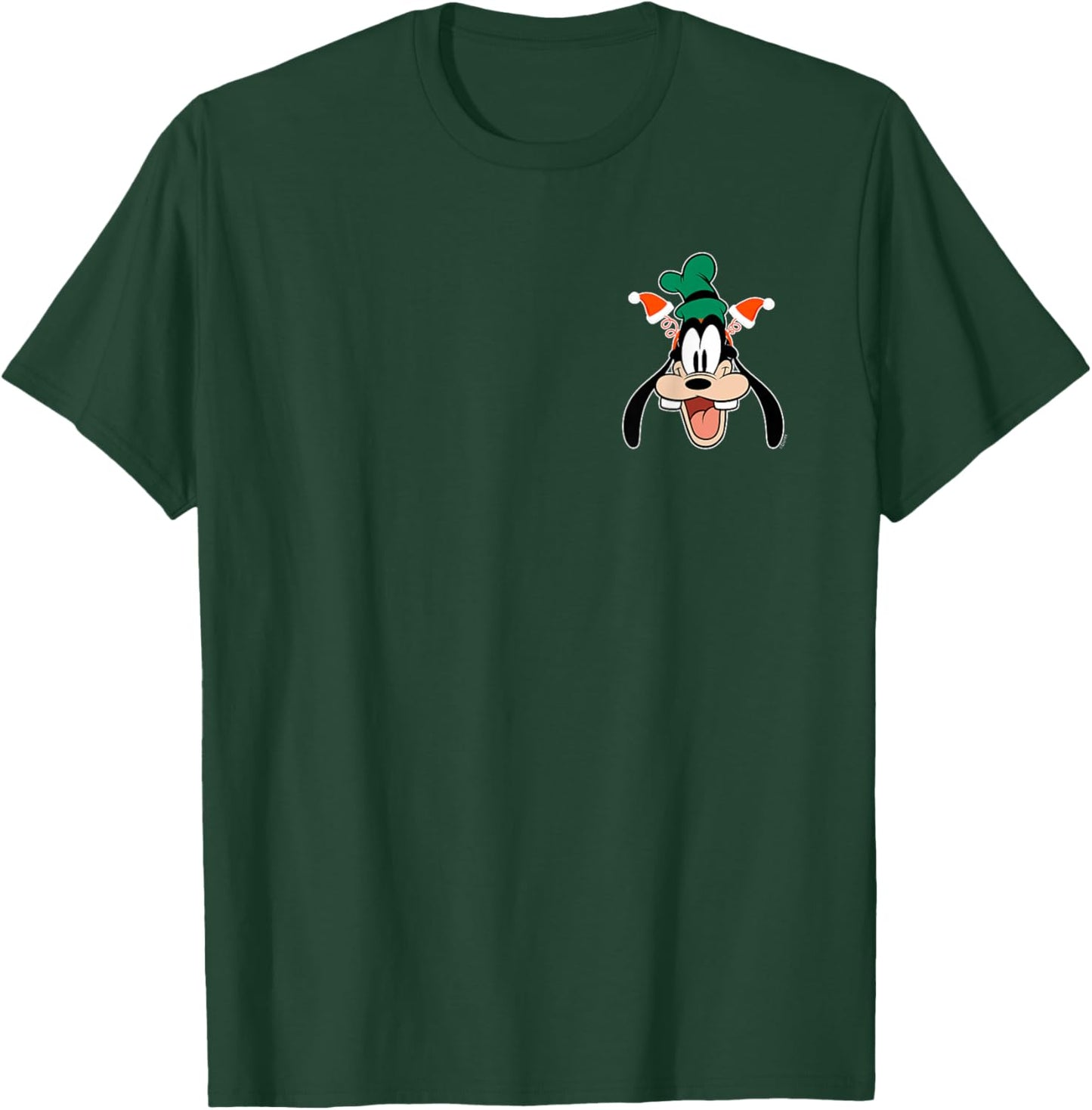 Disney Goofy Christmas Santa Hat Holiday Headband Corner Art T-Shirt - T-Shirt | Forest