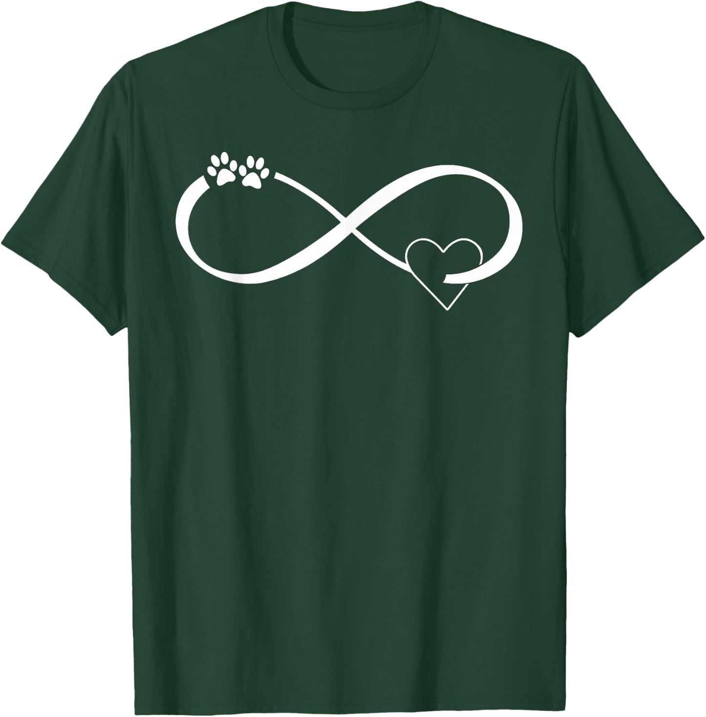 Infinity Dog Rescue Paw Print Heart Dog Owner Gift Women Girls Kids T-Shirt - T-Shirt | Forest