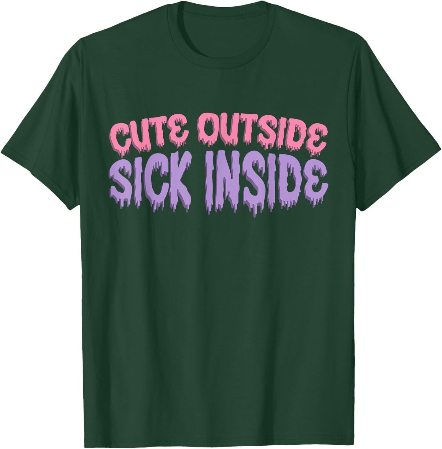 Cute Outside Sick Inside Yami Kawaii Menhera Pastel Goth T-Shirt - T-Shirt | Forest