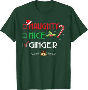 Nice Naughty Ginger Group Matching Christmas Gifts T-Shirt - T-Shirt | Forest