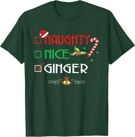Nice Naughty Ginger Group Matching Christmas Gifts T-Shirt - T-Shirt | Forest