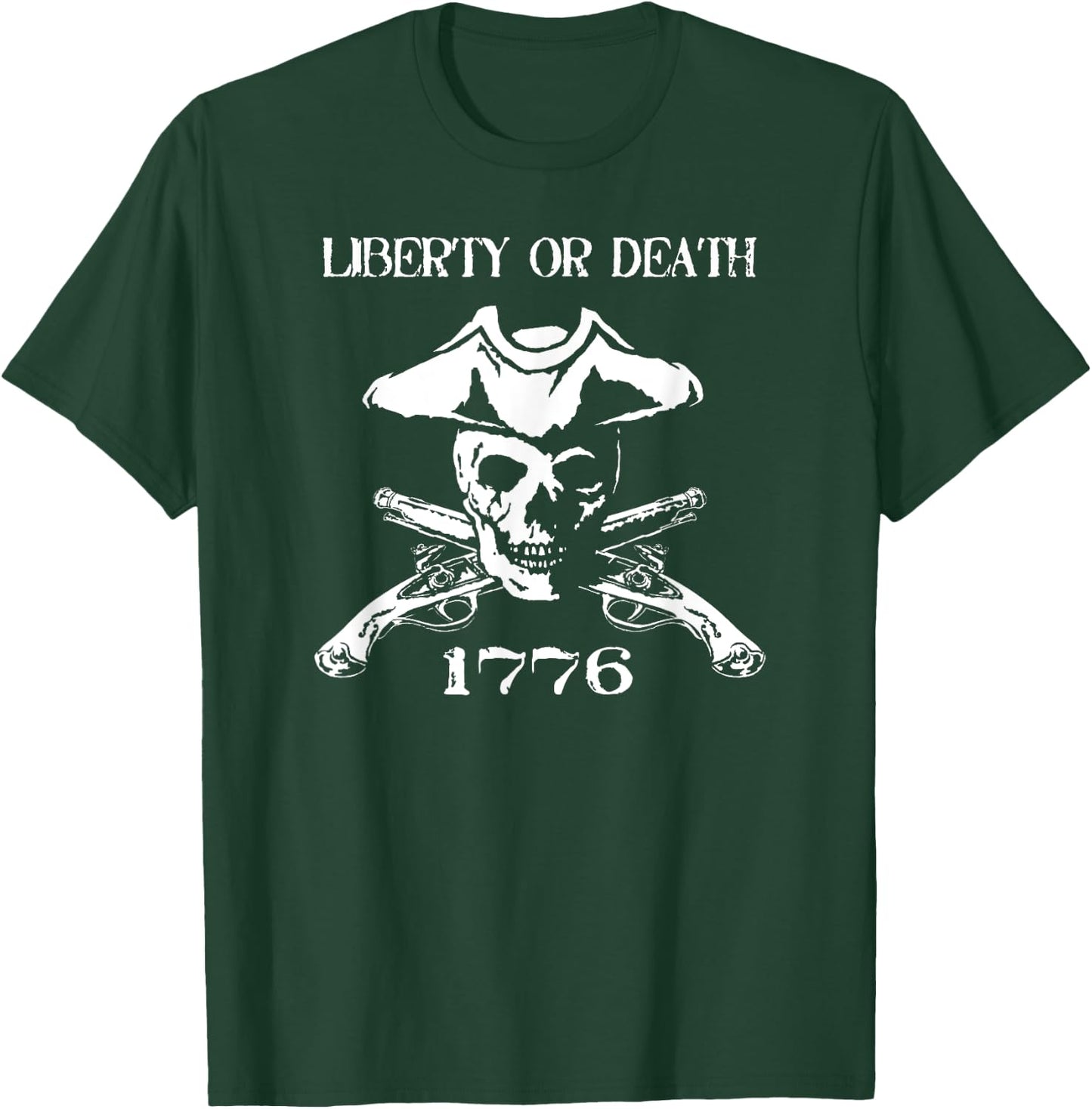 Revolutionary Skull Crossbones Flintlock T-Shirt - T-Shirt | Forest