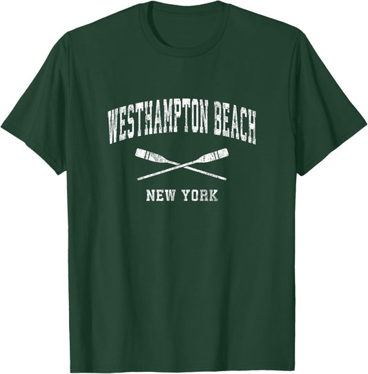Westhampton Beach New York Vintage Nautical Paddles Sports O Women Kids T-Shirt - T-Shirt | Forest