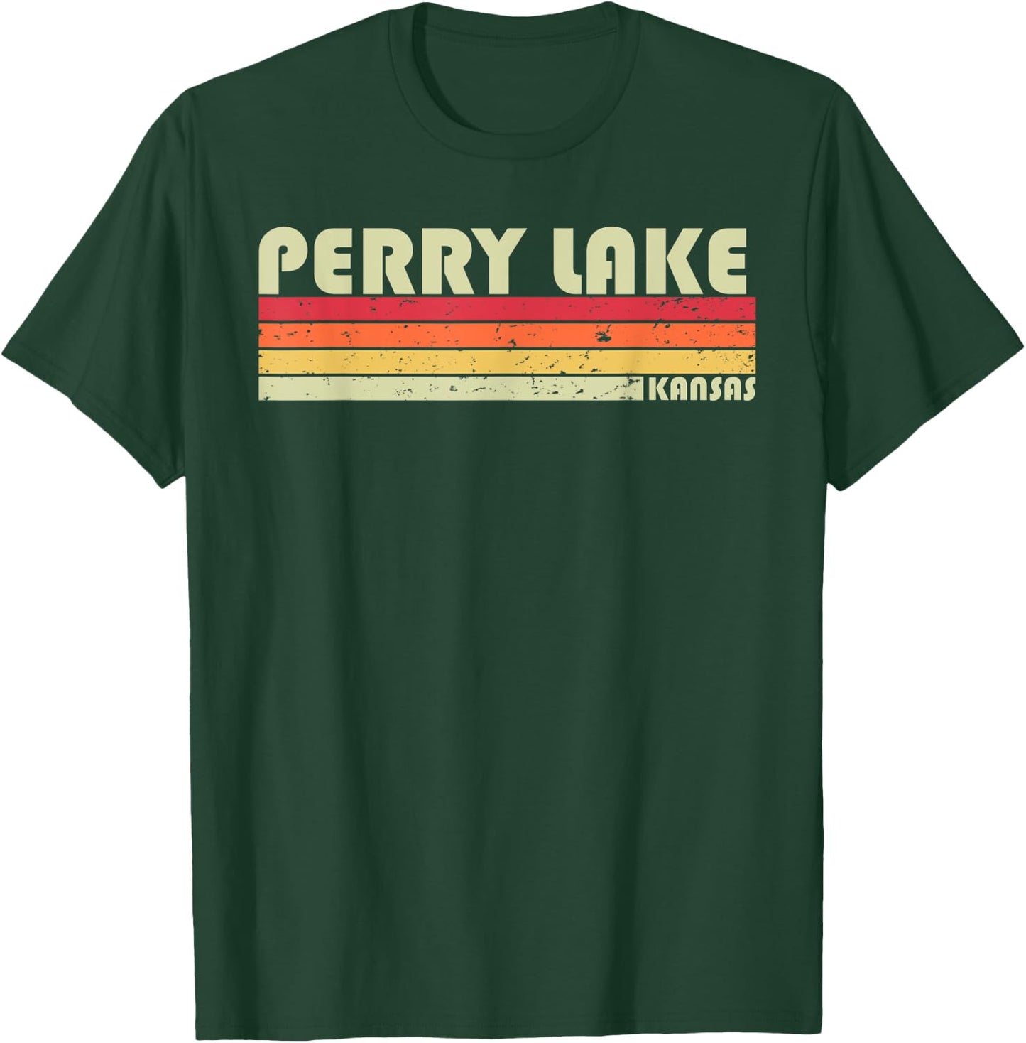 PERRY LAKE KANSAS Funny Fishing Camping Summer Gift Women Kids T-Shirt - T-Shirt | Forest