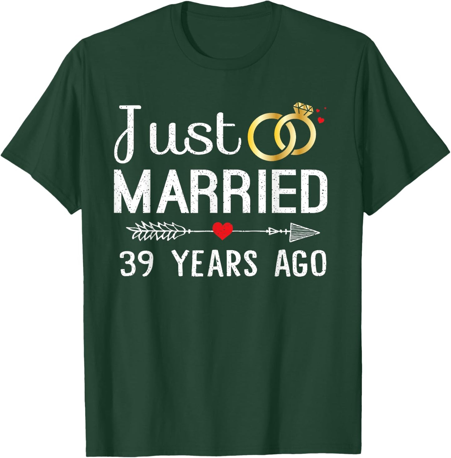 Just Married 39 Years Ago 39th Anniversary Gift Couple T-Shirt - T-Shirt | Forest