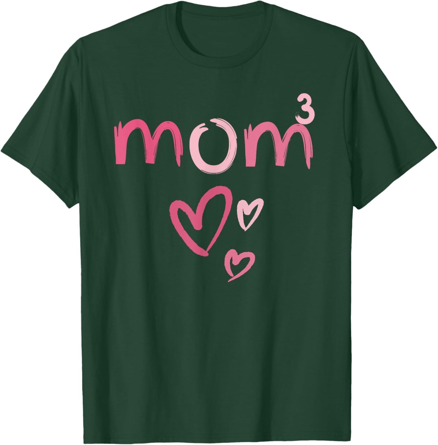 Mom3 Heart Mother of Three Mama of 3 Gifts Mothers Day T-Shirt - T-Shirt | Forest
