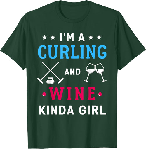 Curling And Wine Curler Team Women Funny Curling Sport