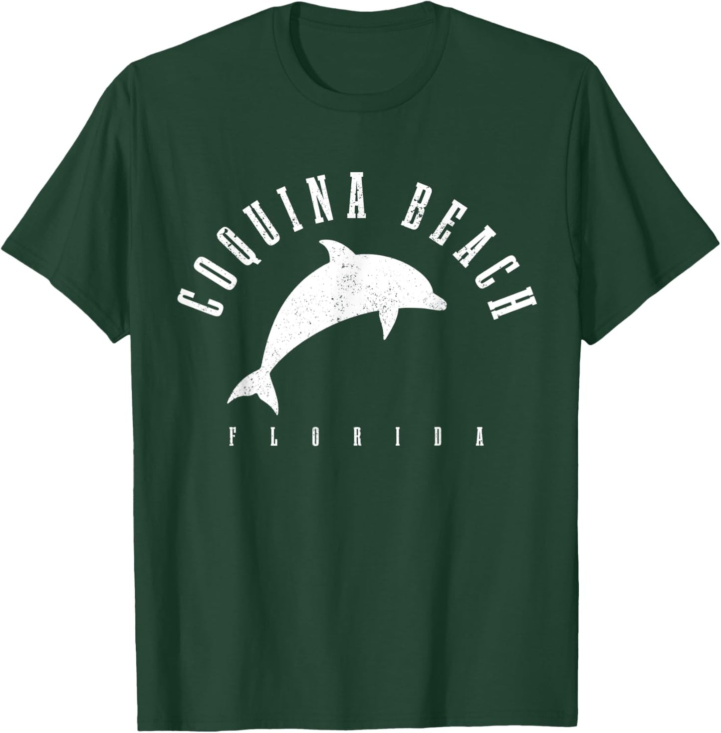 Coquina Beach Florida FL Vintage Dolphin Vacation Women Kids T-Shirt - T-Shirt | Forest
