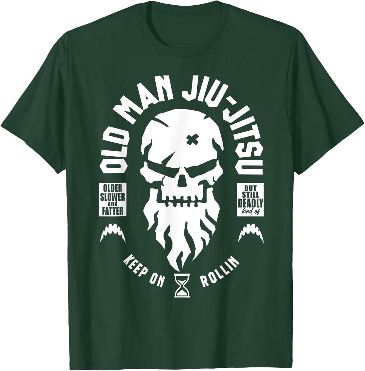 Vintage Old Man Jiu-Jitsu But Still Deadly Keep On Rollin T-Shirt - T-Shirt | Forest