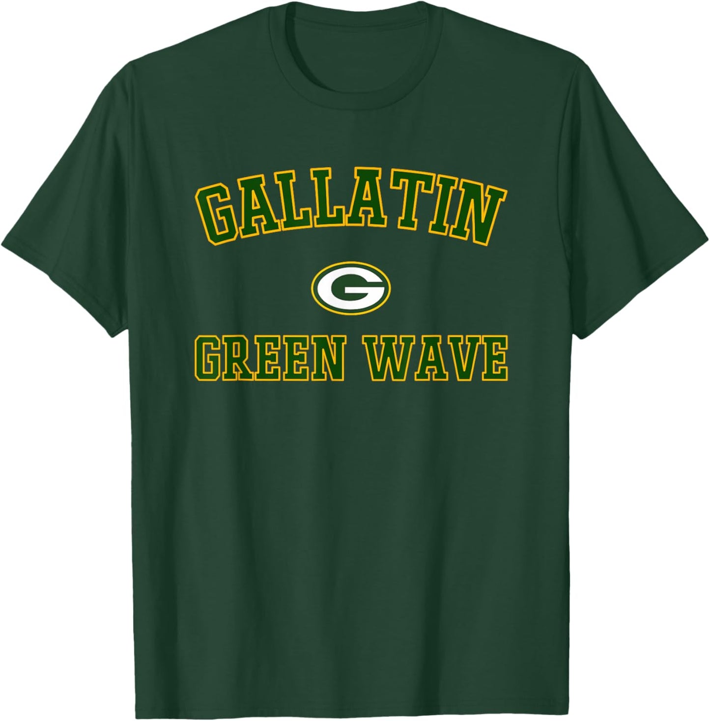 Gallatin Green Wave Logo Varsity HS T-Shirt - T-Shirt | Forest