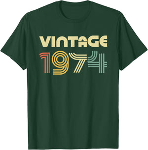 Vintage 1974 Shirt Men Women 52nd Birthday T-Shirt - T-Shirt | Forest