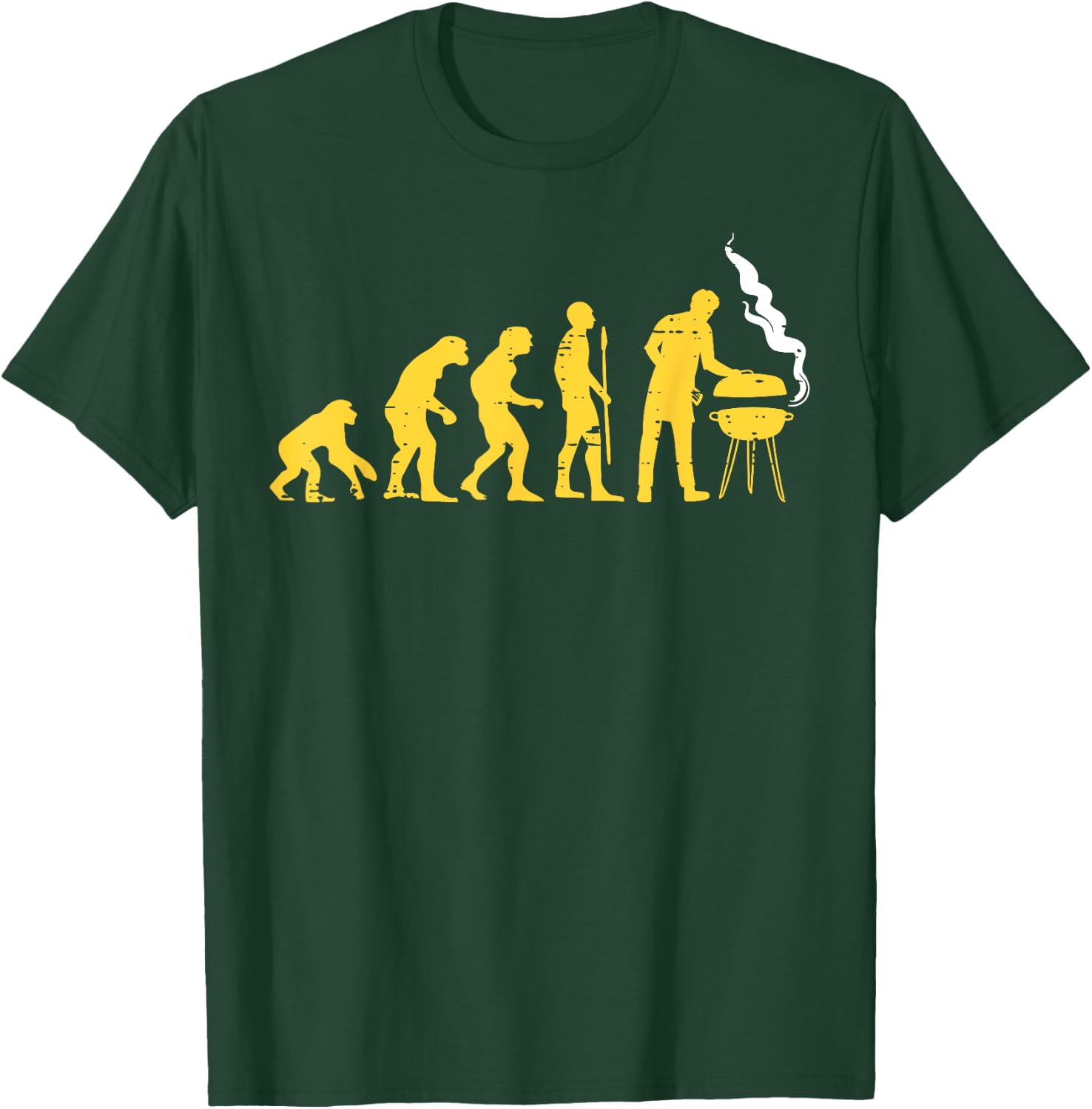 Human Evolution Grilling Funny Bbq Meat Smoking Grill Master T-Shirt - T-Shirt | Forest