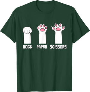 Rock Paper Scissors Cat - Paws Game Cute Paw Funny Cat T-Shirt - T-Shirt | Forest