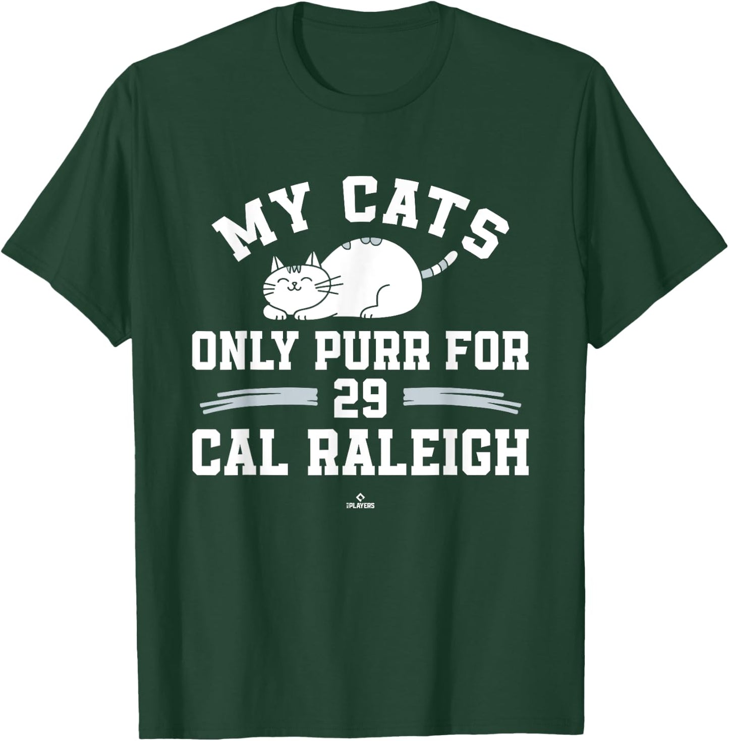 Cat Lovers for Cal Raleigh Seattle Baseball MLBPA Men Women Kids T-Shirt - T-Shirt | Forest