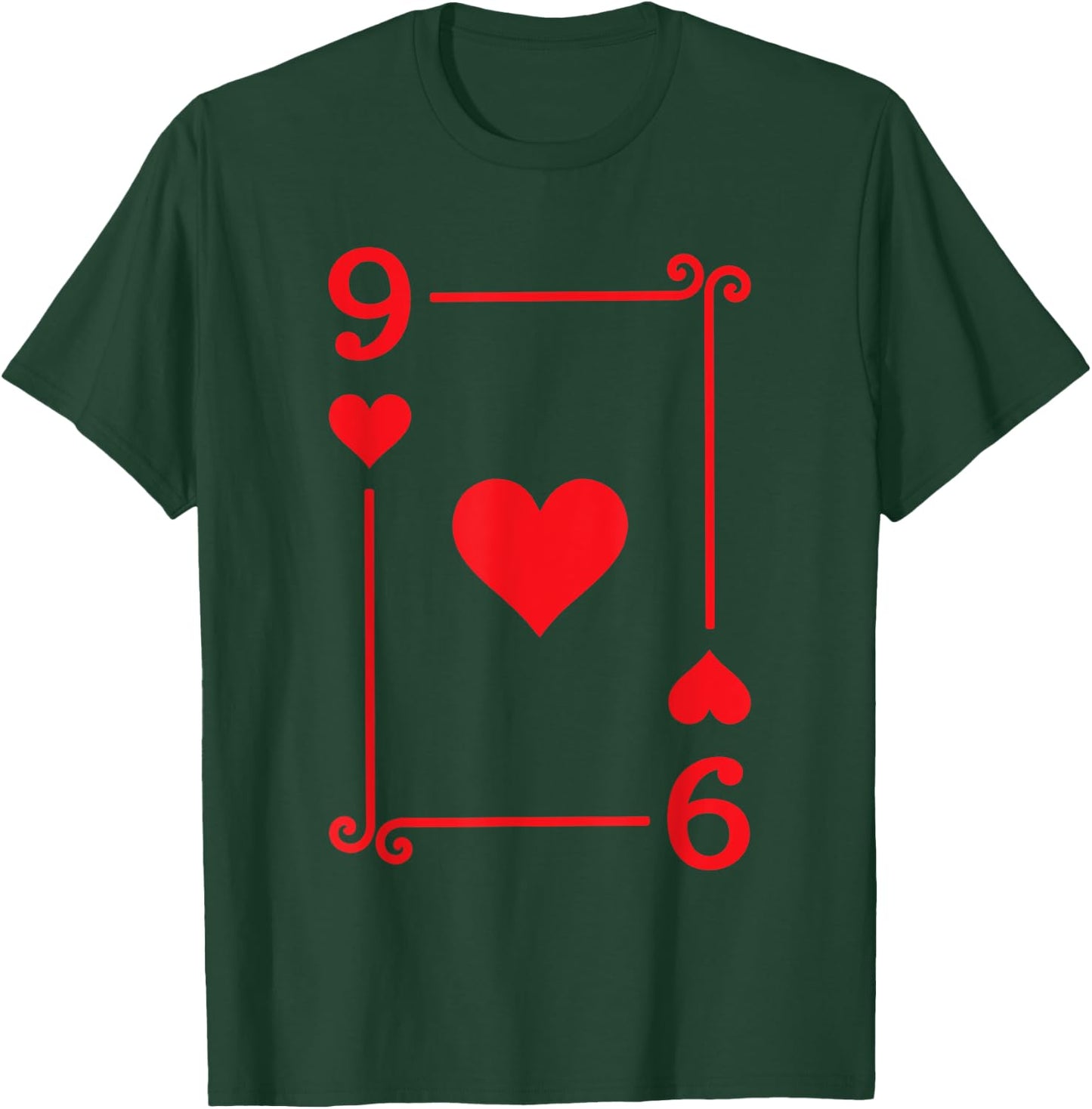 Playing Card Costume - 9 Hearts Card - Nine Card T-Shirt - T-Shirt | Forest