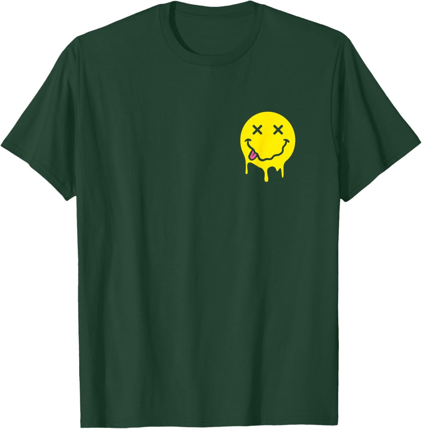 Melting Yellow Smile Funny Smiling Melted Dripping Face Cute T-Shirt - T-Shirt | Forest