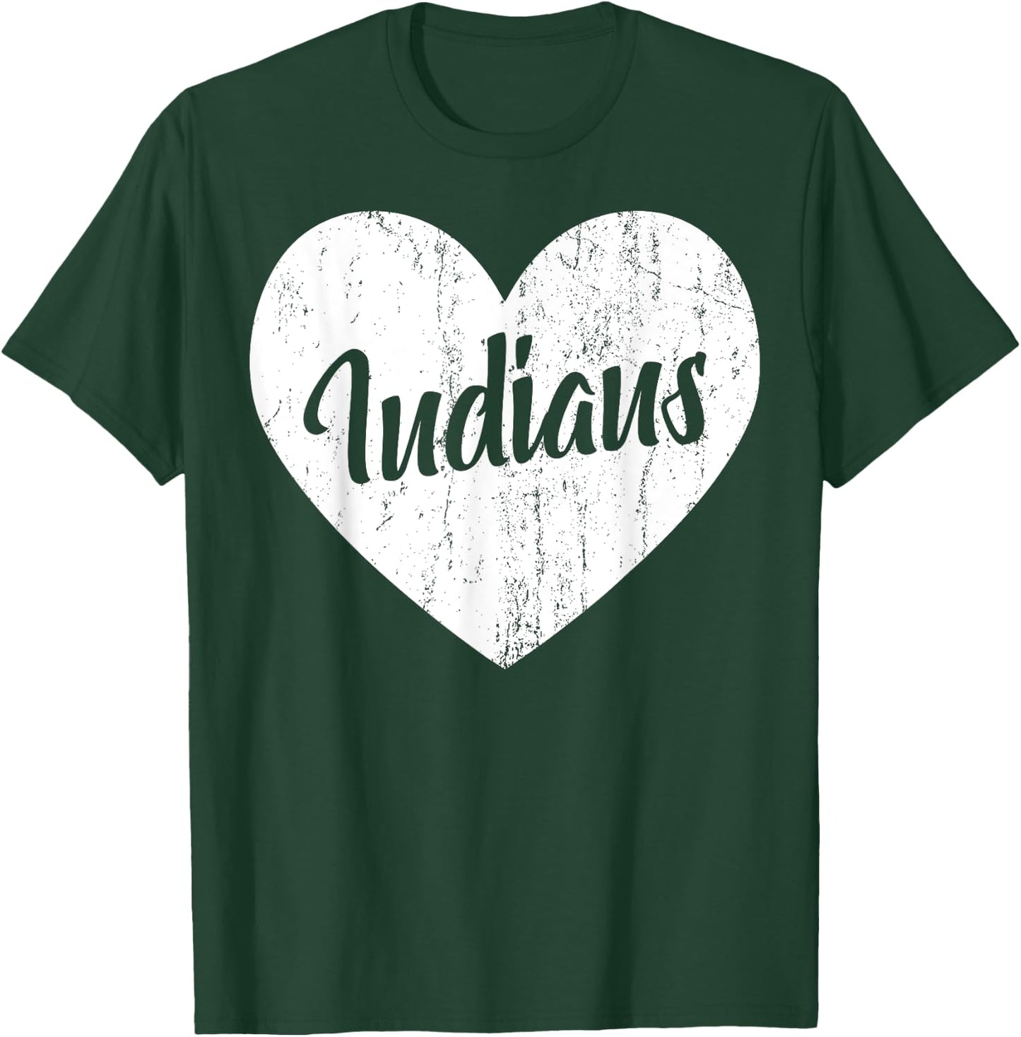 Indians School Sports Fan Team Spirit Mascot Heart Gift T-Shirt - T-Shirt | Forest